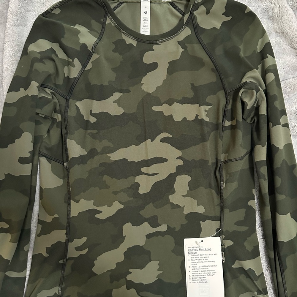 Lululemon Rulu Run Athletic Top Camo